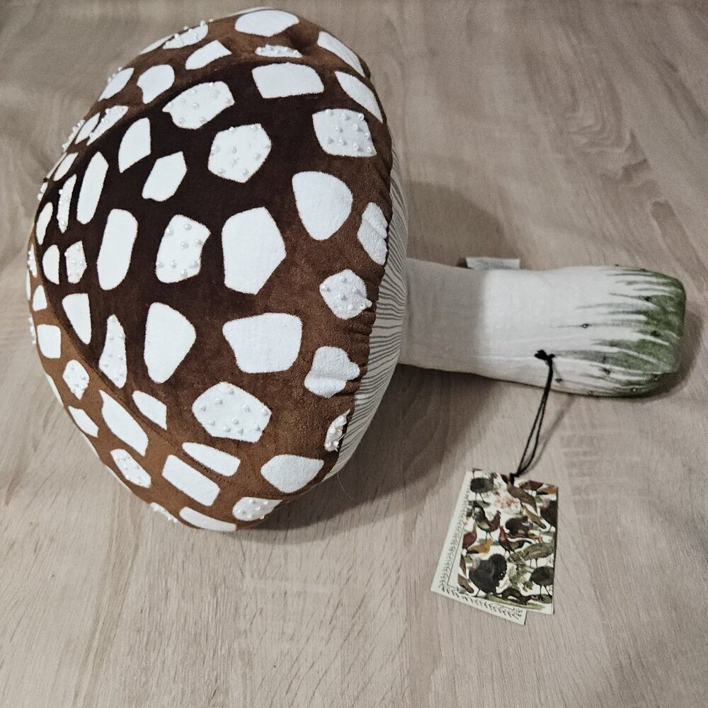 John Derian Mushroom Velvet Pillow 14" x 16" Decorative Woodland Fairy Cottage